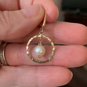 Pearl drop earrings in 14k yellow gold